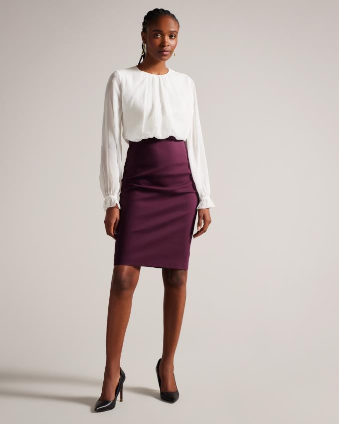 Peignoir Ted Baker Pencil skirt midi Violette Foncé Femme | JNA-56096456